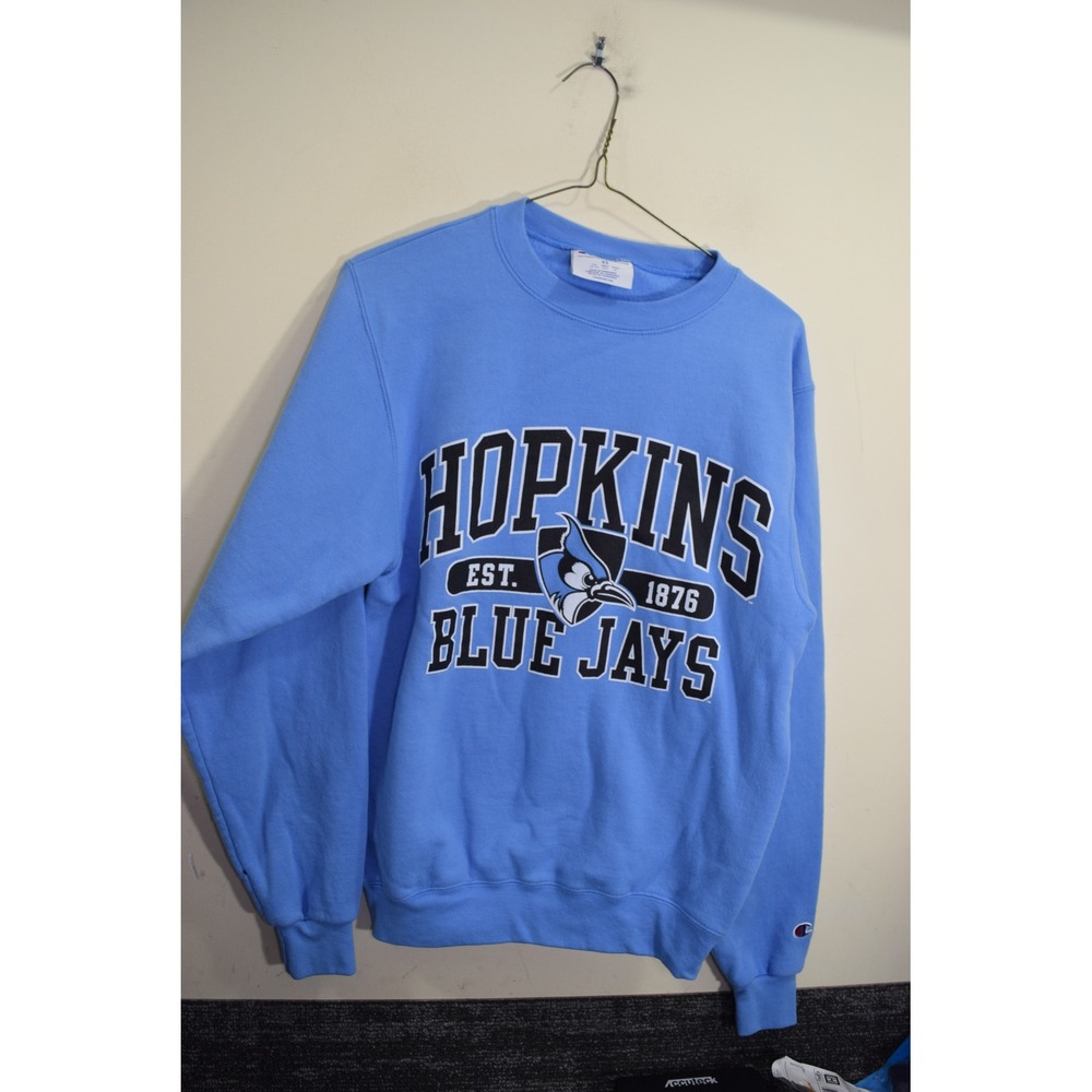 Champion Johns Hopkins Blue Jays Sweatshirt Mens XS Light Blue Crewneck Fleece